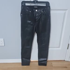 Express Women’s Black Faux Leather Skinny Jeans